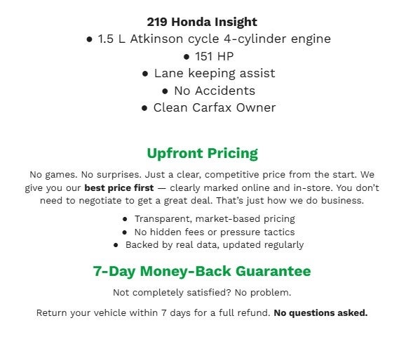 2019 Honda Insight Touring CVT