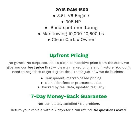 2018 RAM 1500 Sport 4x4 Crew Cab 5'7 Box