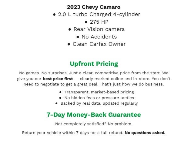 2023 Chevrolet Camaro 2dr Conv LT1