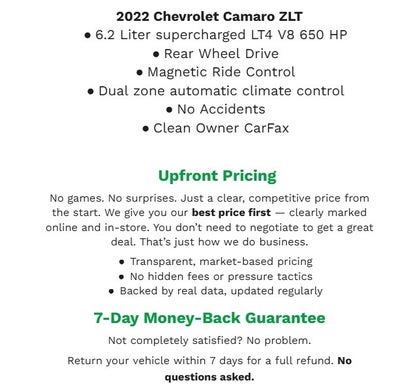 2022 Chevrolet Camaro 2dr Cpe ZL1