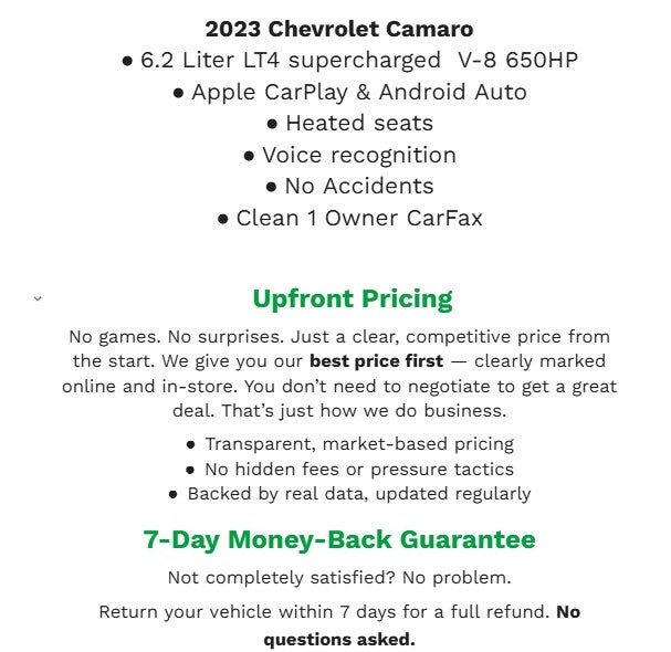 2023 Chevrolet Camaro 2dr Cpe ZL1