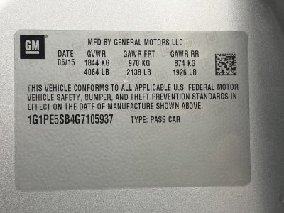 2016 Chevrolet Cruze Limited 4dr Sdn Auto LT w/1LT
