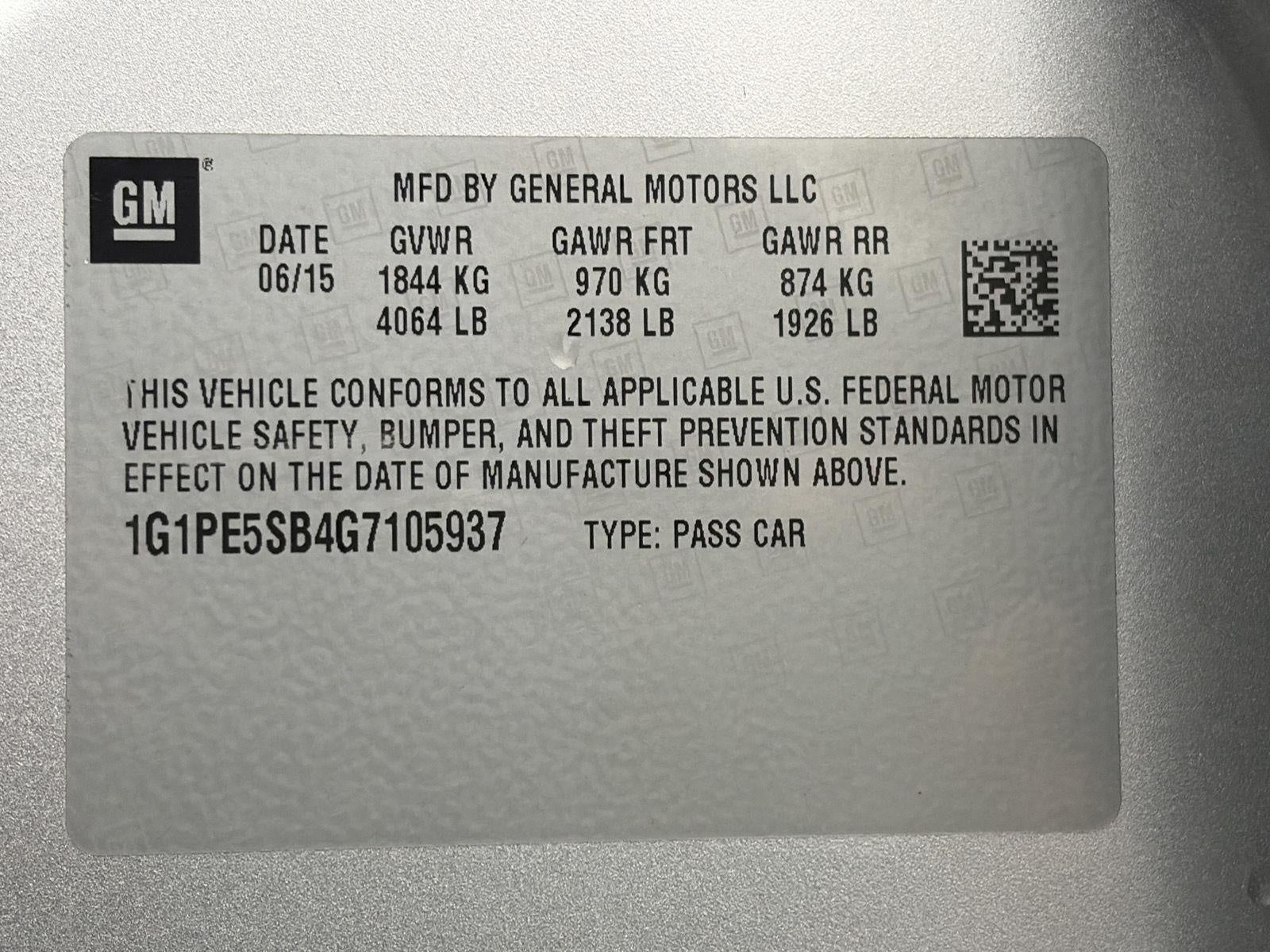 2016 Chevrolet Cruze Limited 4dr Sdn Auto LT w/1LT