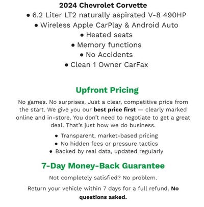 2024 Chevrolet Corvette 2dr Stingray Cpe w/2LT