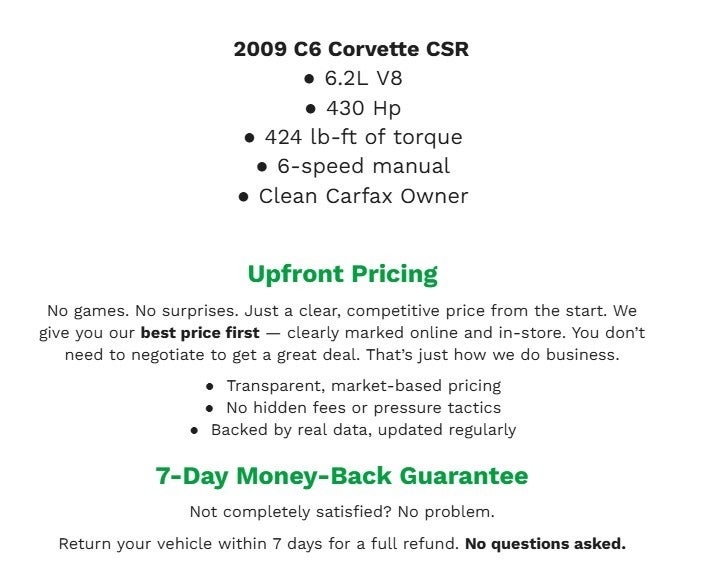 2009 Chevrolet Corvette 2dr Cpe w/1LT