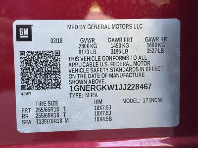 2018 Chevrolet Traverse FWD 4dr LT Cloth w/1LT