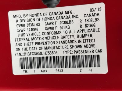 2018 Honda Civic Si Coupe 