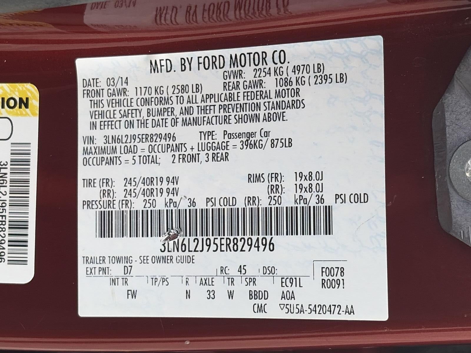 2014 Lincoln MKZ 4dr Sdn AWD