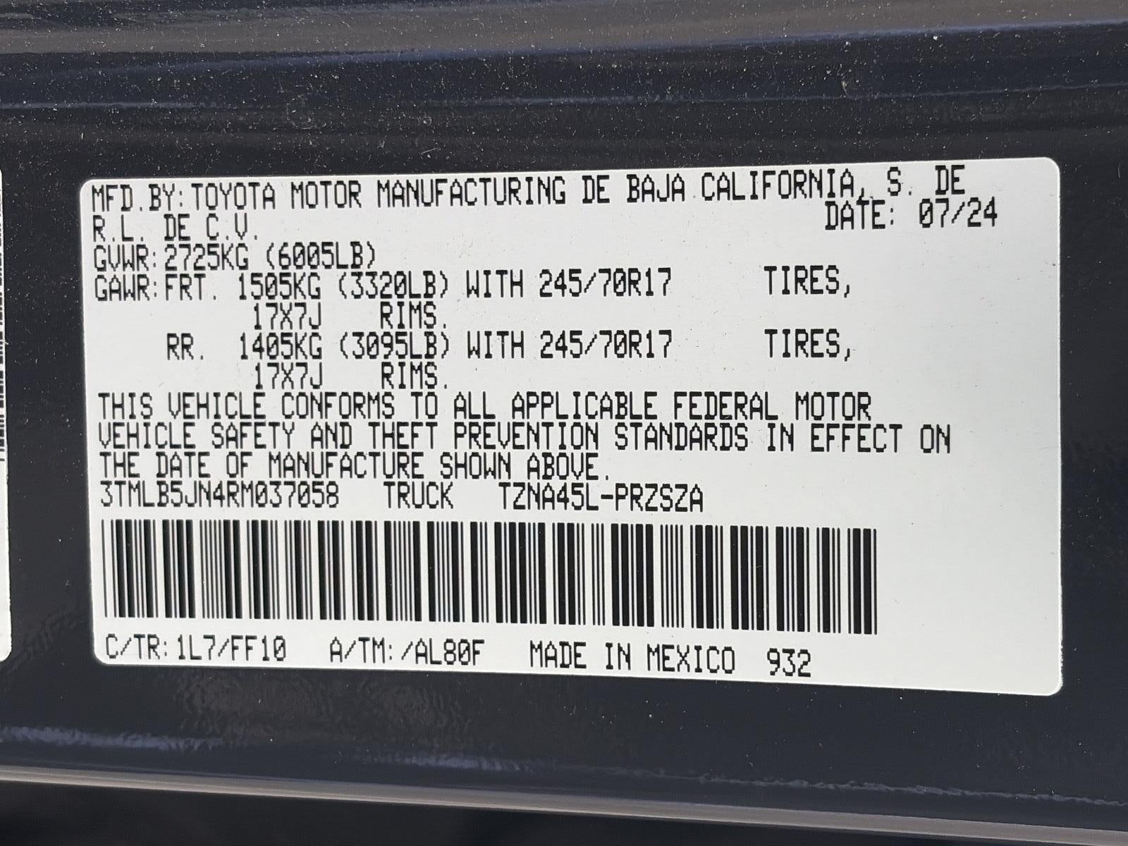 2024 Toyota TACOMA 4WD SR5