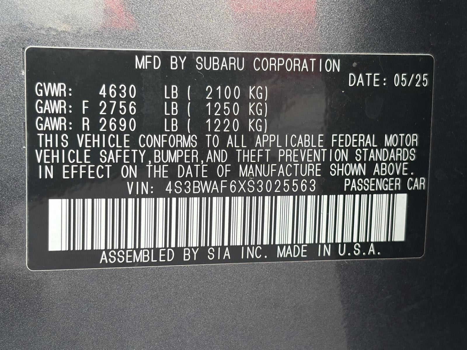 2025 Subaru Legacy Premium AWD
