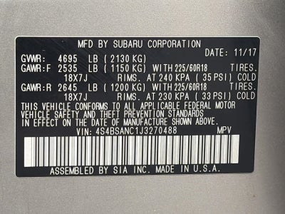 2018 Subaru Outback 2.5i Limited