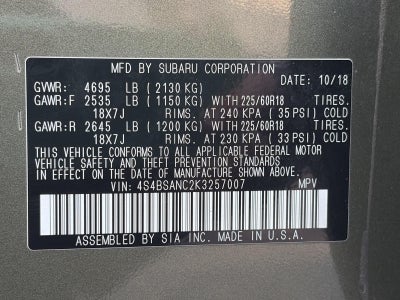 2019 Subaru Outback 2.5i Limited