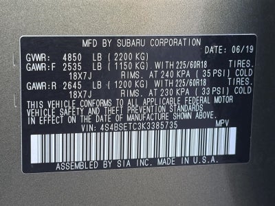 2019 Subaru Outback 3.6R Touring