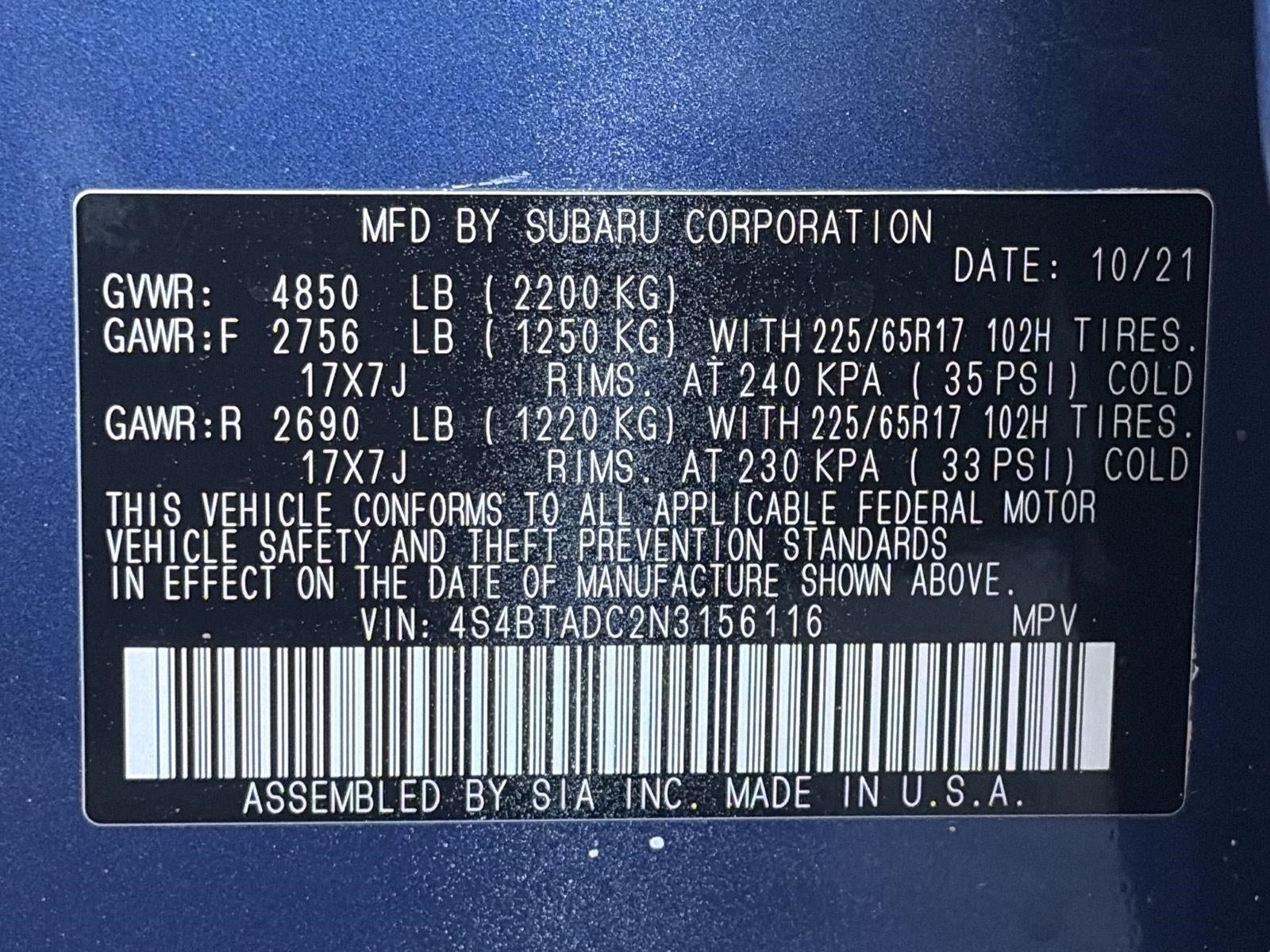 2022 Subaru Outback Premium CVT