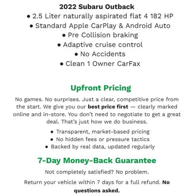 2022 Subaru Outback Premium CVT