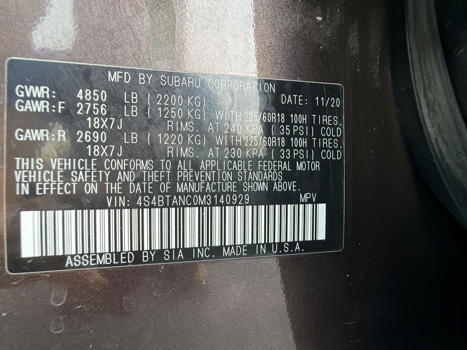 2021 Subaru Outback Limited CVT