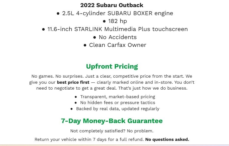 2022 Subaru Outback Limited CVT