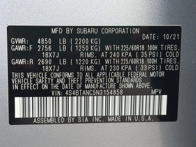 2022 Subaru Outback Limited CVT