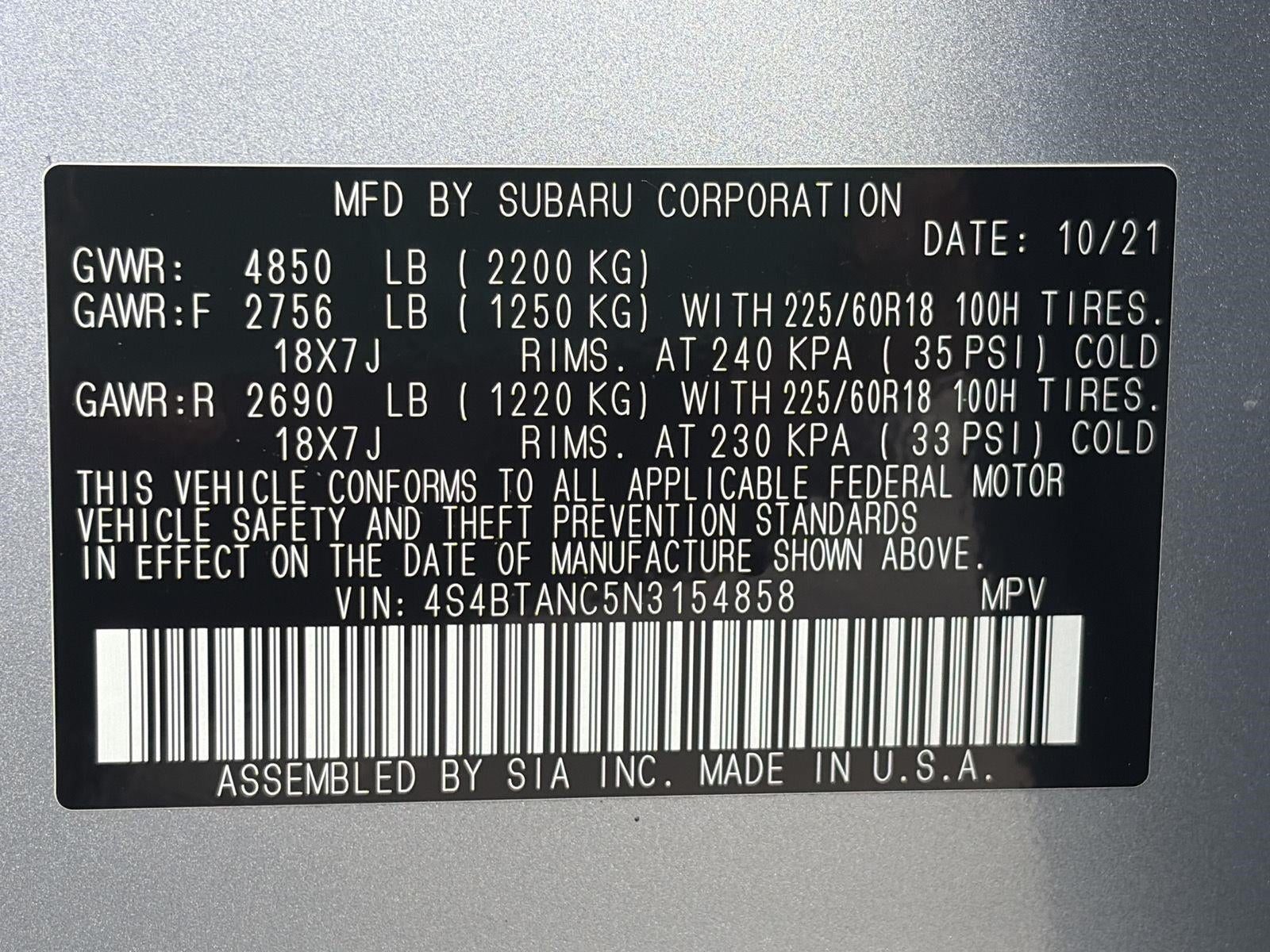 2022 Subaru Outback Limited CVT