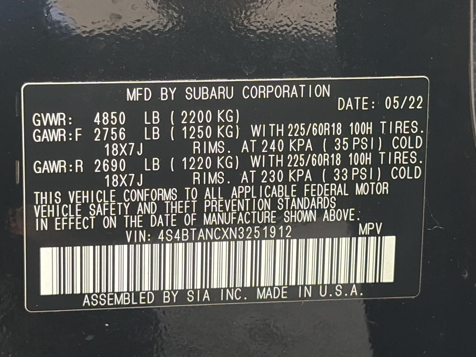 2022 Subaru Outback Limited CVT