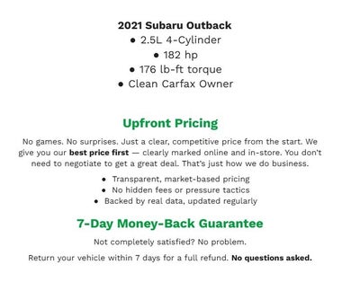 2021 Subaru Outback Touring CVT