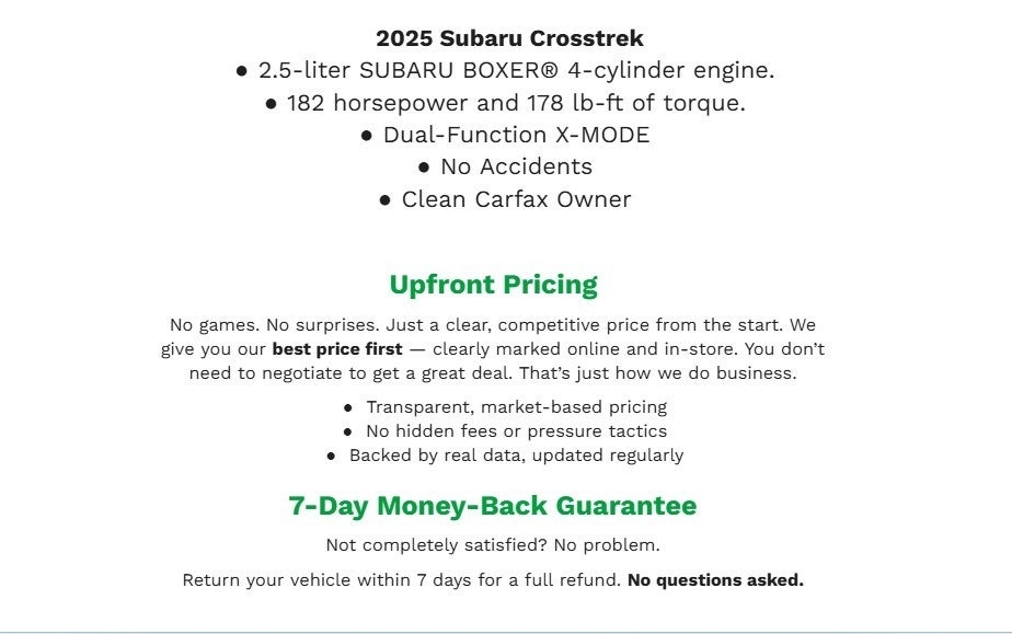 2025 Subaru Crosstrek Sport AWD