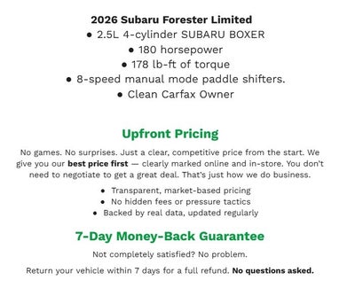 2026 Subaru Forester Limited AWD