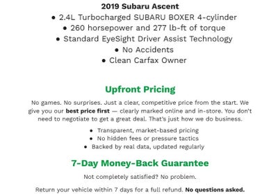 2019 Subaru Ascent 2.4T Limited 7-Passenger