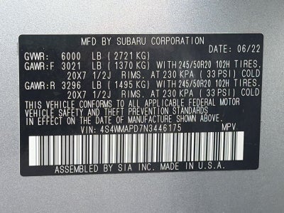 2022 Subaru ASCENT LIMITED