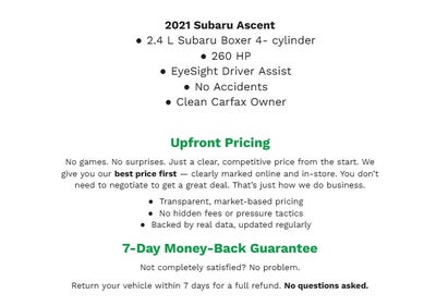 2021 Subaru ASCENT UTILITY