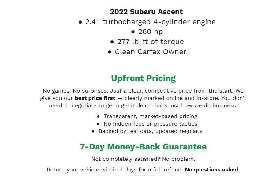 2022 Subaru Ascent Touring 7-Passenger