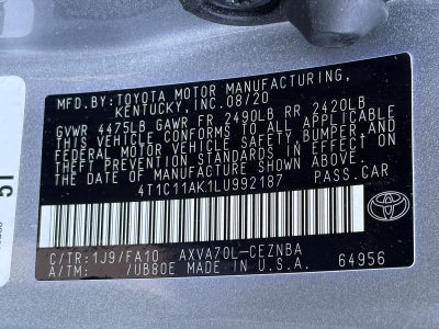 2020 Toyota Camry LE Auto