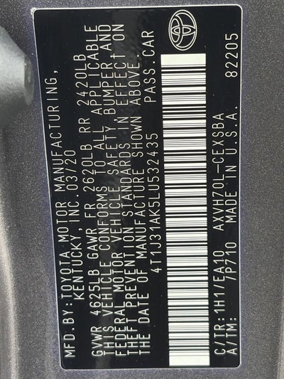 2020 Toyota Camry Hybrid SE CVT