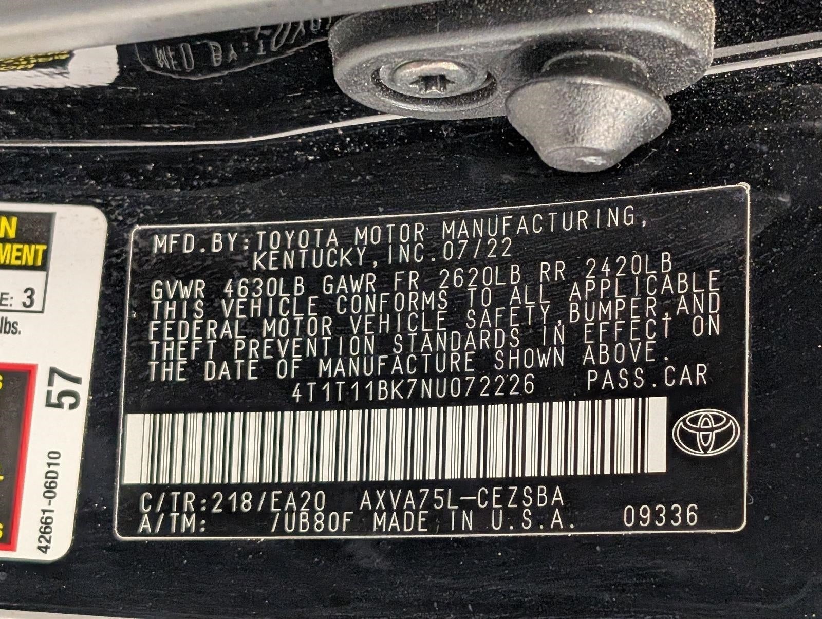 2022 Toyota Camry SE Auto AWD