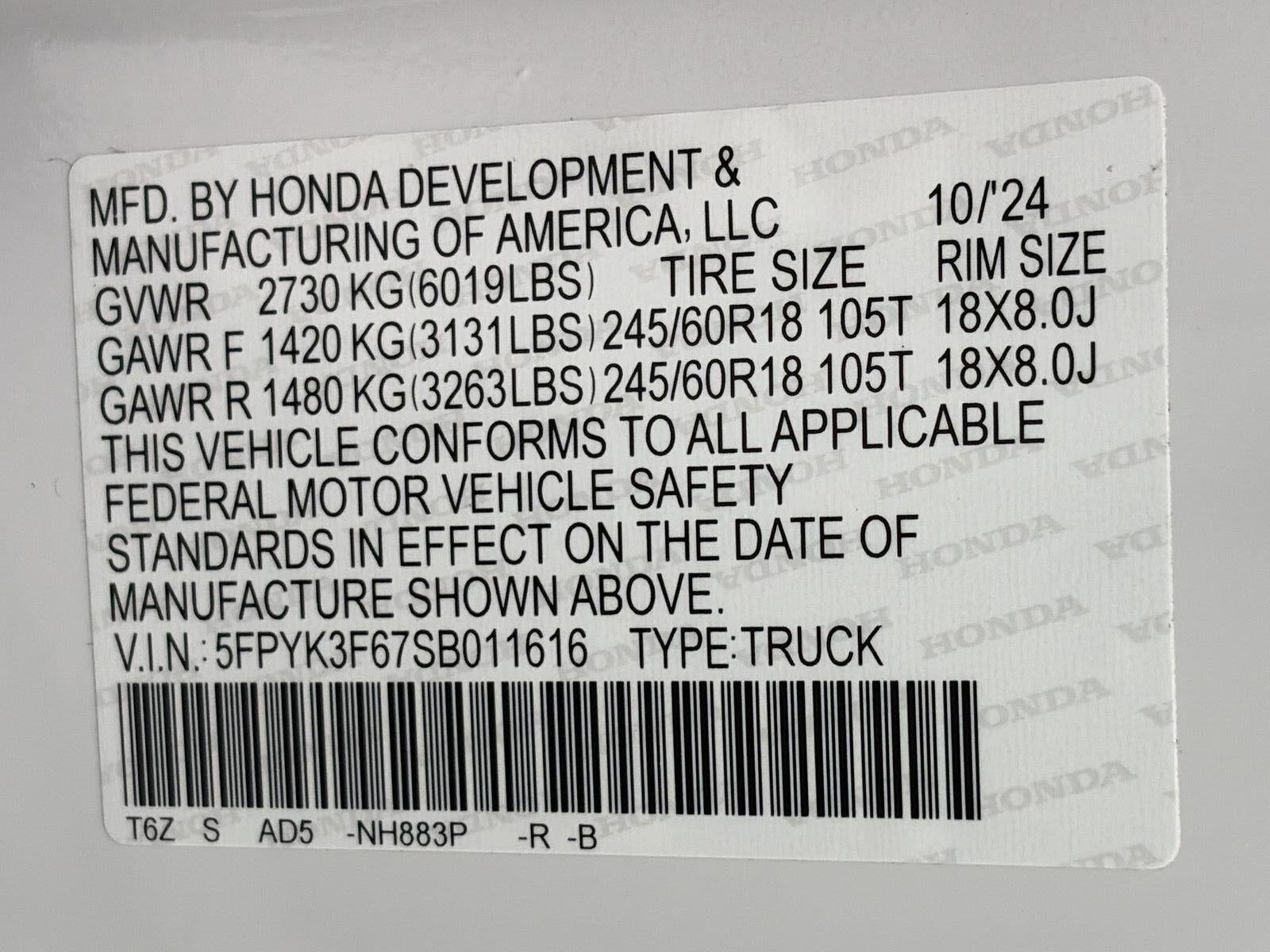 2025 Honda Ridgeline TrailSport AWD