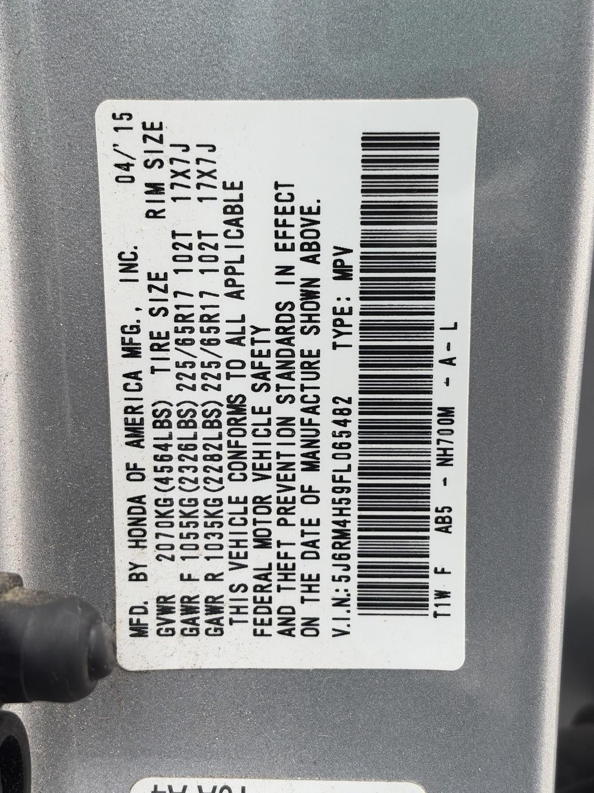 2015 Honda CR-V AWD 5dr EX