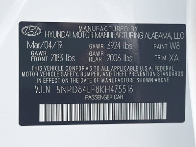 2019 Hyundai Elantra SEL Auto