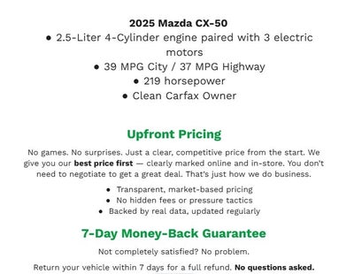 2025 Mazda Mazda CX-50 Hybrid Premium Plus Package AWD