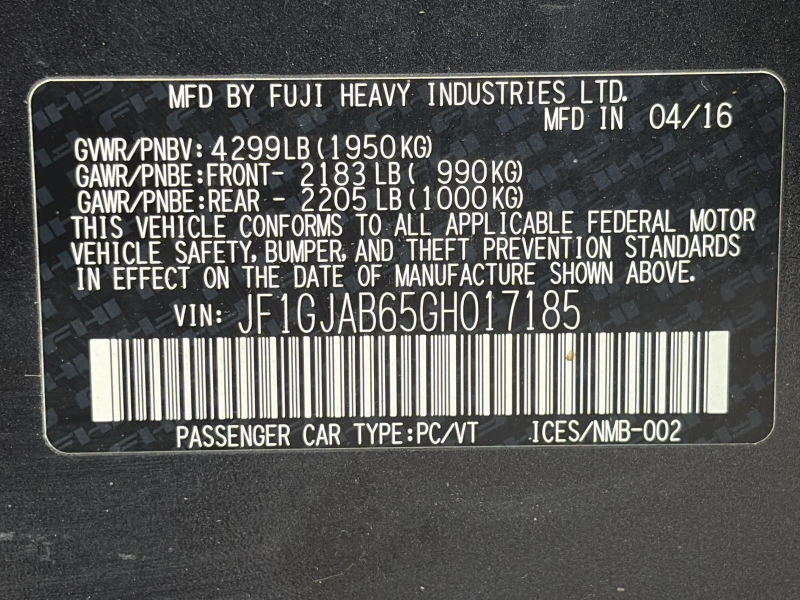 2016 Subaru Impreza Sedan 4dr CVT 2.0i Premium