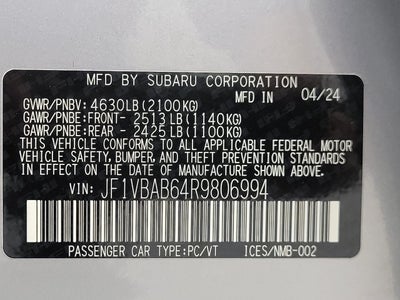 2024 Subaru WRX Manual