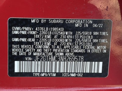 2022 Subaru Crosstrek Limited CVT