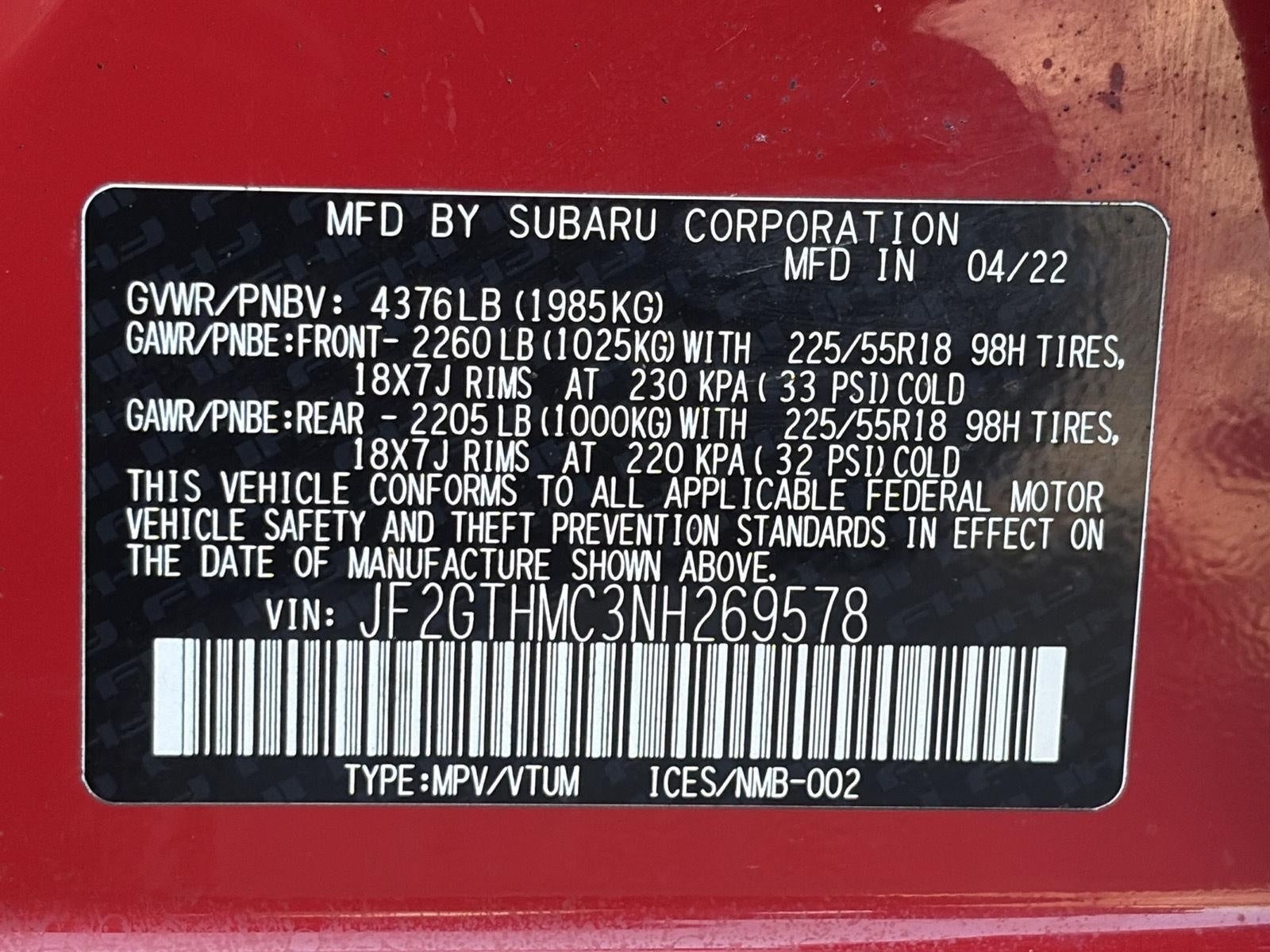 2022 Subaru Crosstrek Limited CVT