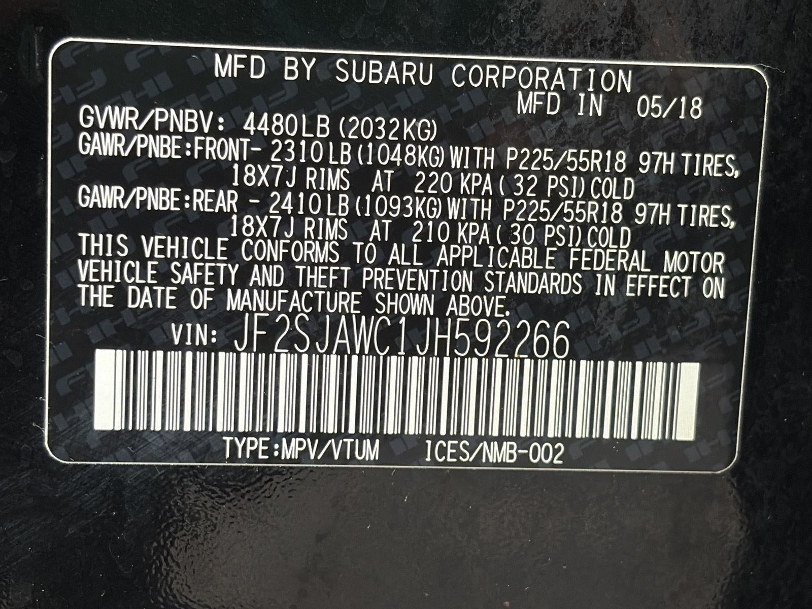 2018 Subaru Forester 2.5i Touring CVT