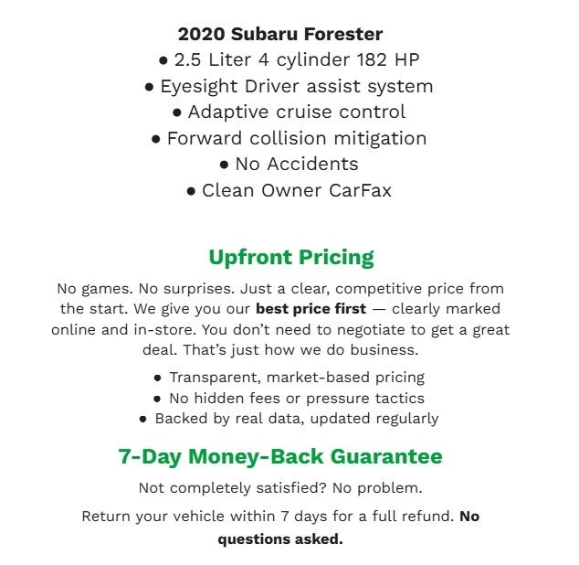 2020 Subaru Forester Premium CVT