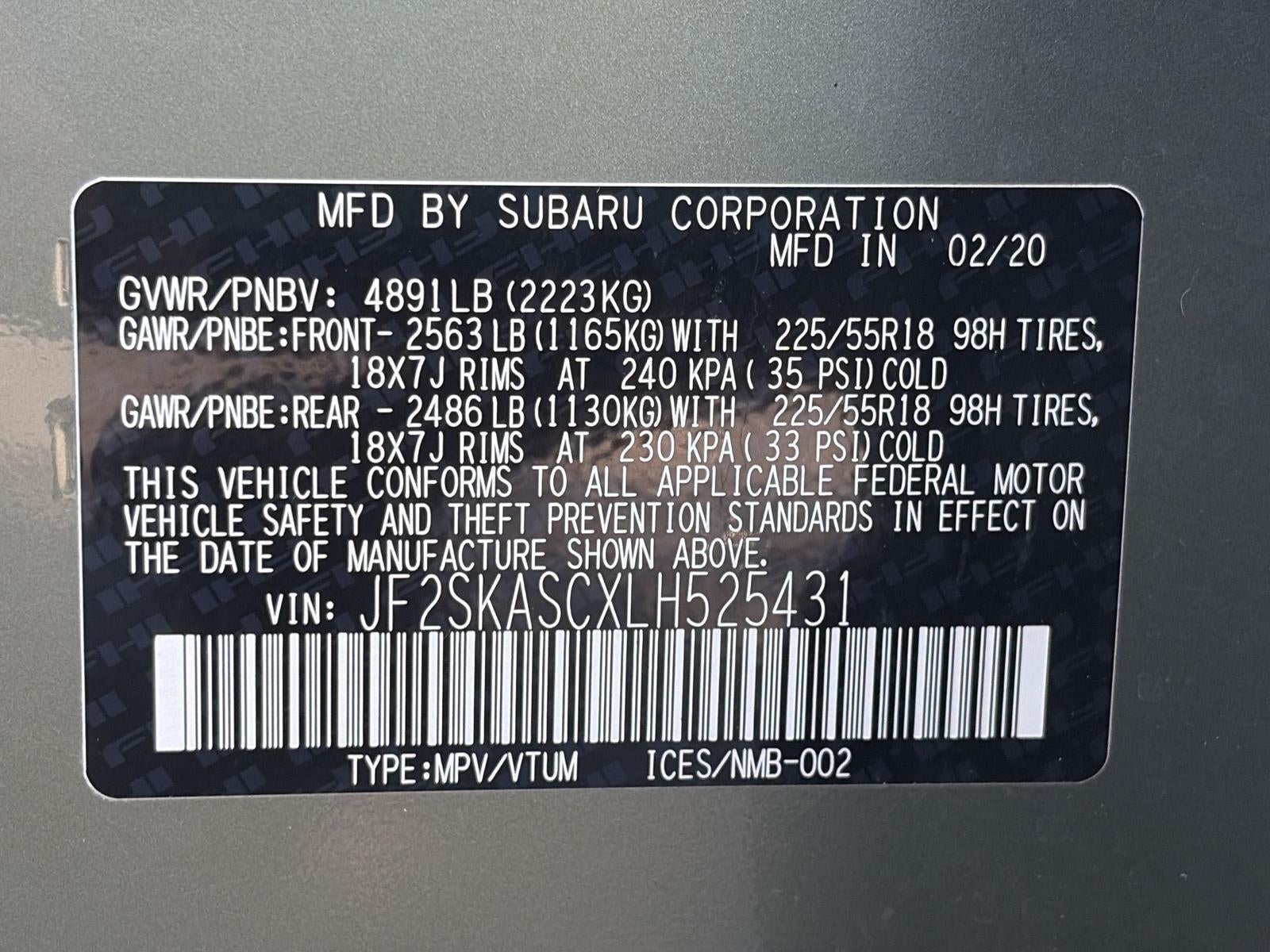 2020 Subaru Forester Limited CVT