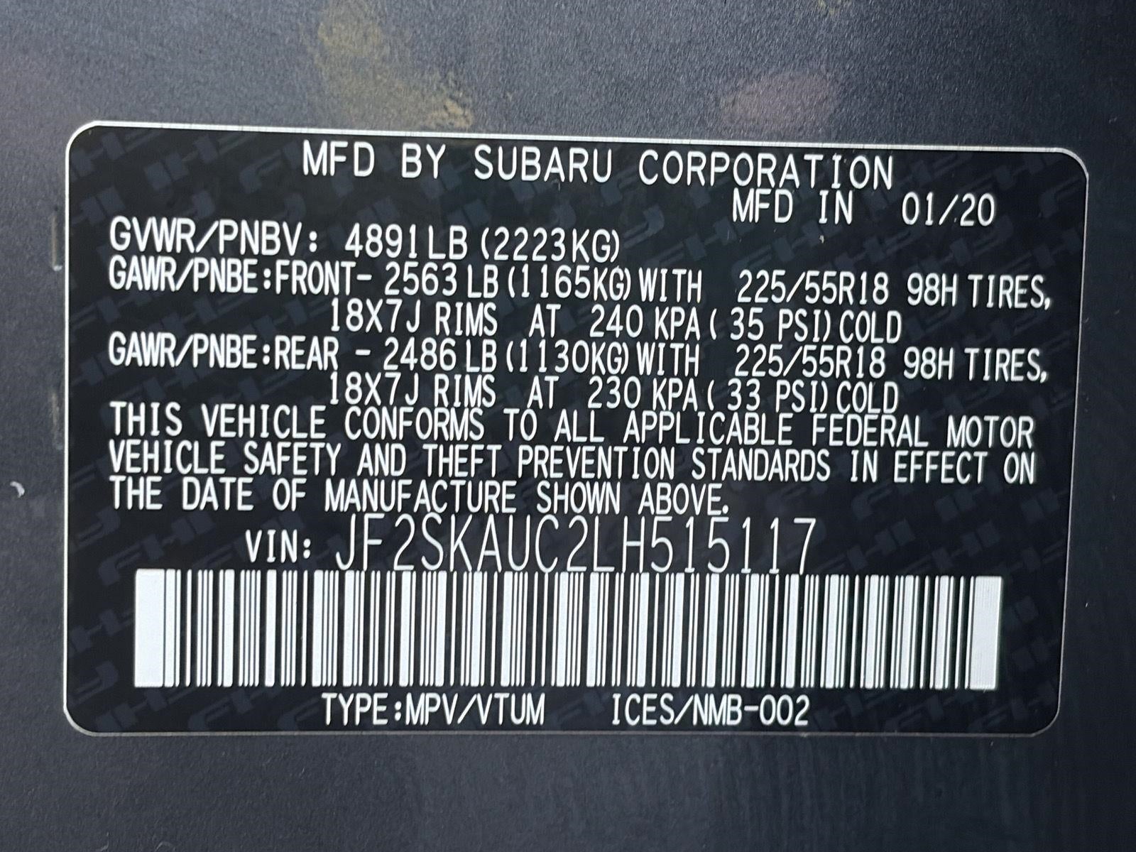 2020 Subaru Forester Limited CVT