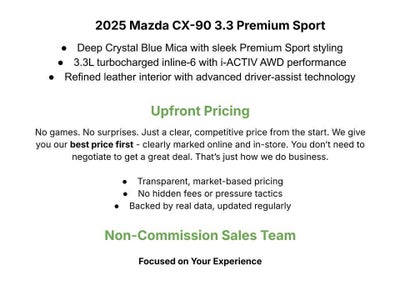 2025 Mazda Mazda CX-90 3.3 Turbo Premium Sport