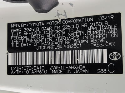 2019 Toyota Prius L Eco