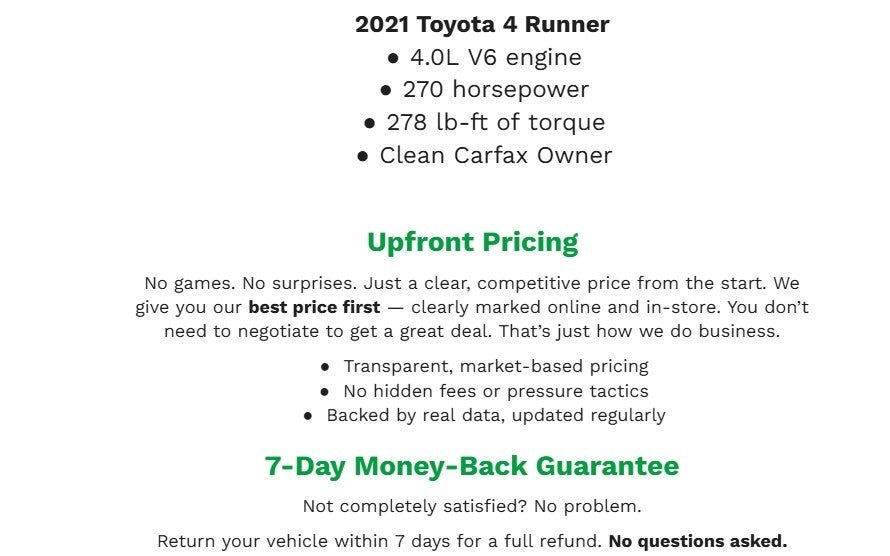 2021 Toyota 4Runner Venture 4WD