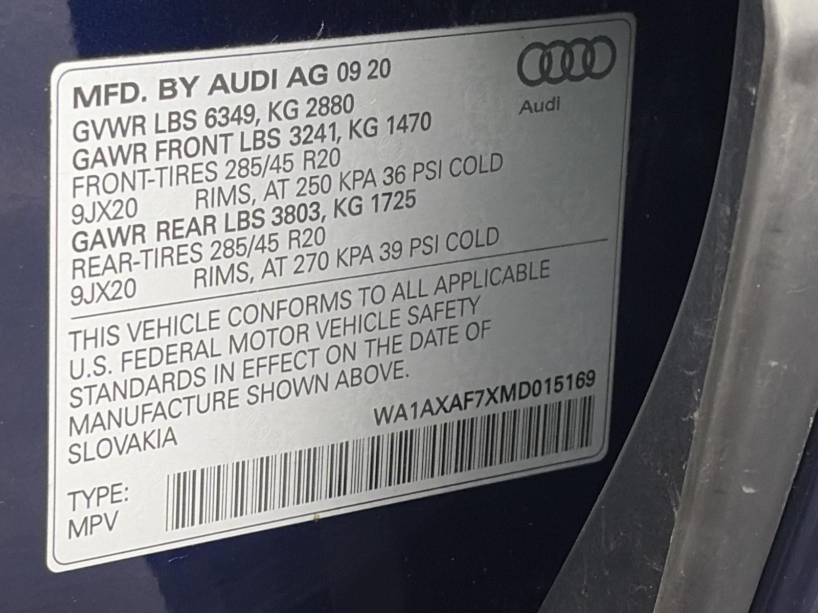 2021 Audi Q7 Premium 55 TFSI quattro